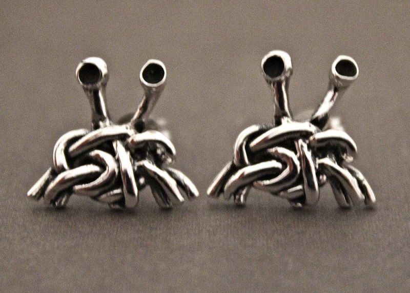 SILVER FLYING SPAGHETTI MONSTER EARRINGS