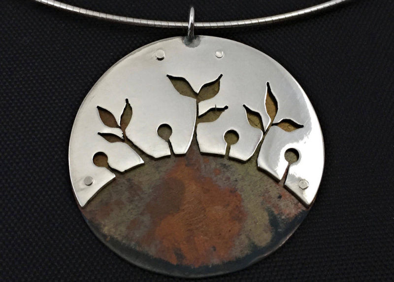 HAND CUT FLORAL NECKLACE